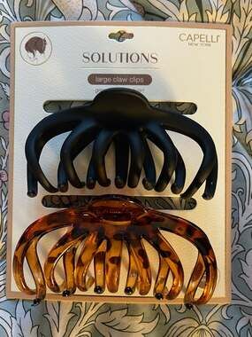Capelli New York Solutions Large Octopus Claw Clips - 2 Pack Black & Tortoise